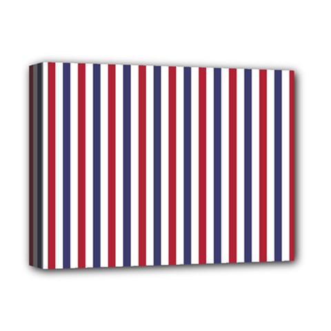 Usa Flag Red White And Flag Blue Wide Stripes Deluxe Canvas 16  X 12   by PodArtist