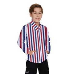 Usa Flag Red White And Flag Blue Wide Stripes Windbreaker (kids) by PodArtist