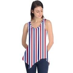 Usa Flag Red White And Flag Blue Wide Stripes Sleeveless Tunic by PodArtist