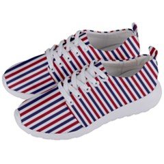 Usa Flag Red White And Flag Blue Wide Stripes Men s Lightweight Sports Shoes by PodArtist