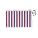 USA Flag Red White and Flag Blue Wide Stripes Canvas Cosmetic Bag (Medium) View2