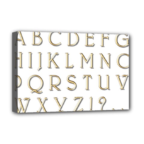Letters Gold Classic Alphabet Deluxe Canvas 18  X 12   by Sapixe