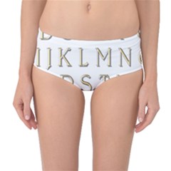 Letters Gold Classic Alphabet Mid-waist Bikini Bottoms