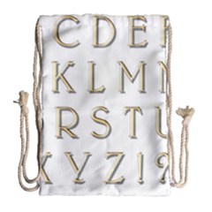 Letters Gold Classic Alphabet Drawstring Bag (large) by Sapixe
