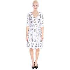 Letters Gold Classic Alphabet Wrap Up Cocktail Dress by Sapixe