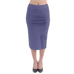 Usa Flag White Stars On Flag Blue Midi Pencil Skirt by PodArtist