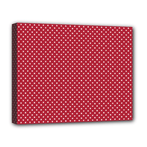 Usa Flag White Stars On Flag Red Deluxe Canvas 20  X 16  