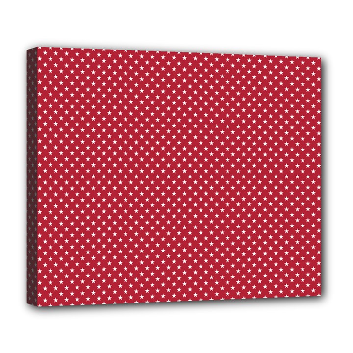 USA Flag White Stars on Flag Red Deluxe Canvas 24  x 20  