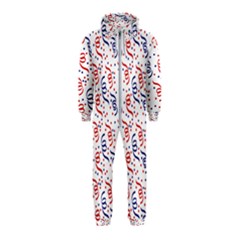 Red White and Blue USA/UK/France Colored Party Streamers Hooded Jumpsuit (Kids)