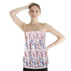 Red White and Blue USA/UK/France Colored Party Streamers Strapless Top
