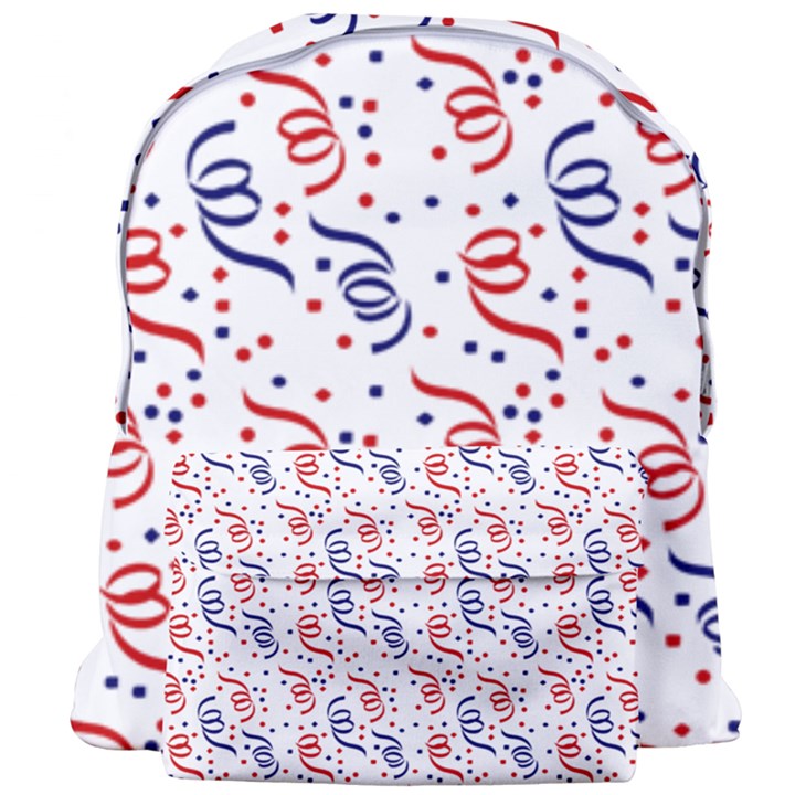 Red White and Blue USA/UK/France Colored Party Streamers Giant Full Print Backpack