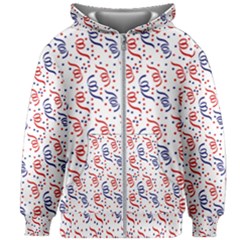 Red White and Blue USA/UK/France Colored Party Streamers Kids Zipper Hoodie Without Drawstring