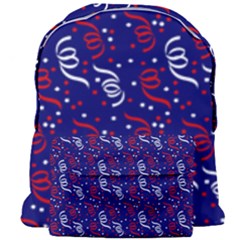 Red White And Blue Usa/uk/france Colored Party Streamers On Blue Giant Full Print Backpack by PodArtist