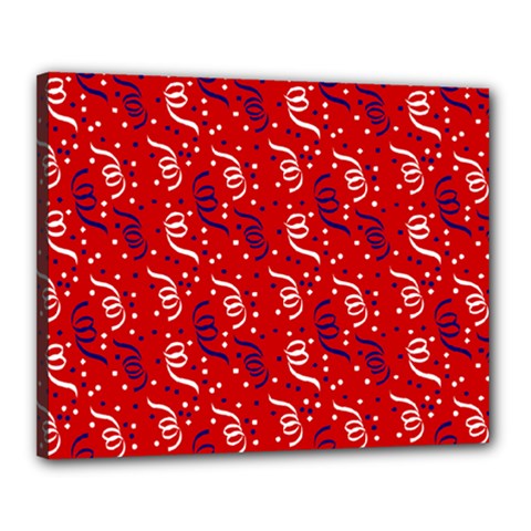 Red White And Blue Usa/uk/france Colored Party Streamers Canvas 20  X 16  by PodArtist