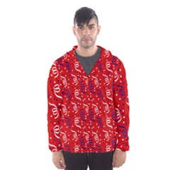 Red White And Blue Usa/uk/france Colored Party Streamers Hooded Windbreaker (men) by PodArtist