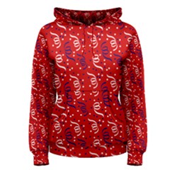 Red White And Blue Usa/uk/france Colored Party Streamers Women s Pullover Hoodie by PodArtist