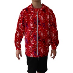 Red White And Blue Usa/uk/france Colored Party Streamers Hooded Windbreaker (kids) by PodArtist