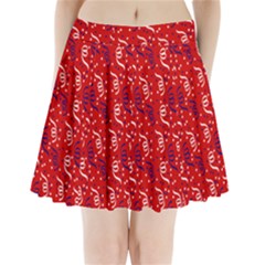 Red White And Blue Usa/uk/france Colored Party Streamers Pleated Mini Skirt by PodArtist