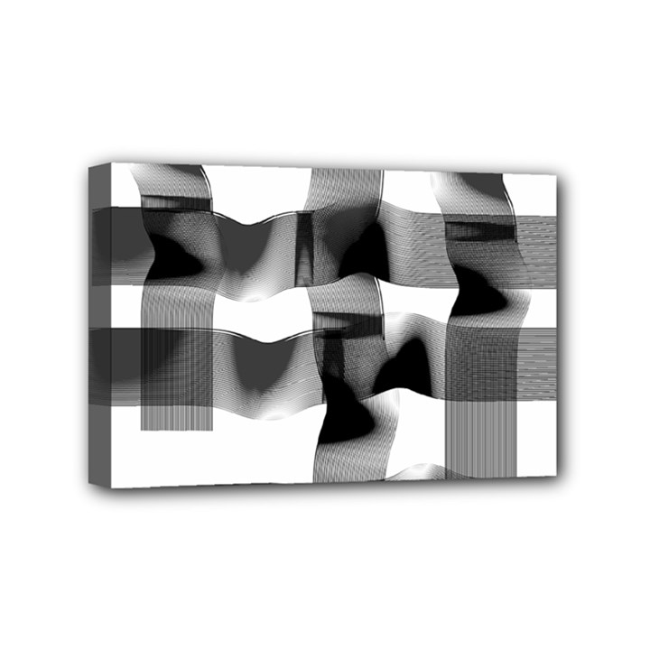 Geometry Square Black And White Mini Canvas 6  x 4 