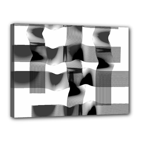 Geometry Square Black And White Canvas 16  X 12  by Sapixe