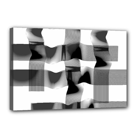 Geometry Square Black And White Canvas 18  X 12  by Sapixe