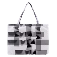 Geometry Square Black And White Medium Tote Bag