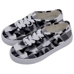 Geometry Square Black And White Kids  Classic Low Top Sneakers by Sapixe