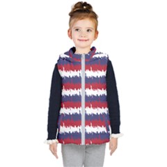 244776512ny Usa Skyline In Red White & Blue Stripes Nyc New York Manhattan Skyline Silhouette Kid s Hooded Puffer Vest by PodArtist