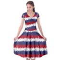 244776512NY USA Skyline in Red White & Blue Stripes NYC New York Manhattan Skyline Silhouette Cap Sleeve Wrap Front Dress View1