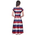 244776512NY USA Skyline in Red White & Blue Stripes NYC New York Manhattan Skyline Silhouette Cap Sleeve Wrap Front Dress View2