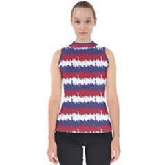 244776512ny Usa Skyline In Red White & Blue Stripes Nyc New York Manhattan Skyline Silhouette Shell Top by PodArtist