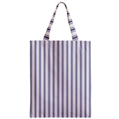 Mattress Ticking Wide Striped Pattern In Usa Flag Blue And White Zipper Classic Tote Bag by PodArtist