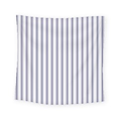 Mattress Ticking Wide Striped Pattern In Usa Flag Blue And White Square Tapestry (small) by PodArtist