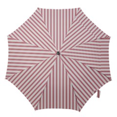 Mattress Ticking Wide Striped Pattern in USA Flag Red and White Hook Handle Umbrellas (Small)