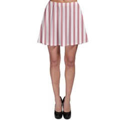 Mattress Ticking Wide Striped Pattern in USA Flag Red and White Skater Skirt