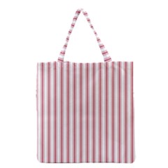 Mattress Ticking Wide Striped Pattern in USA Flag Red and White Grocery Tote Bag