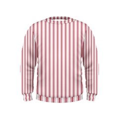 Mattress Ticking Wide Striped Pattern in USA Flag Red and White Kids  Sweatshirt