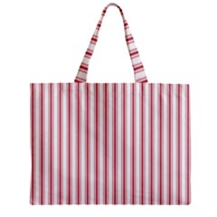 Mattress Ticking Wide Striped Pattern in USA Flag Red and White Zipper Mini Tote Bag