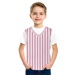 Mattress Ticking Wide Striped Pattern in USA Flag Red and White Kids  SportsWear