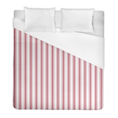 Mattress Ticking Wide Striped Pattern in USA Flag Red and White Duvet Cover (Full/ Double Size)