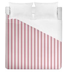 Mattress Ticking Wide Striped Pattern in USA Flag Red and White Duvet Cover (Queen Size)