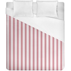 Mattress Ticking Wide Striped Pattern in USA Flag Red and White Duvet Cover (California King Size)