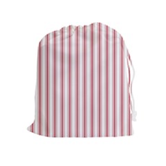 Mattress Ticking Wide Striped Pattern In Usa Flag Red And White Drawstring Pouches (extra Large)