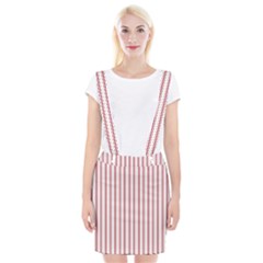 Mattress Ticking Wide Striped Pattern in USA Flag Red and White Braces Suspender Skirt