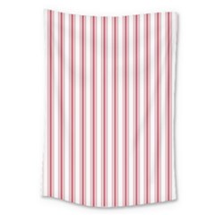 Mattress Ticking Wide Striped Pattern in USA Flag Red and White Large Tapestry