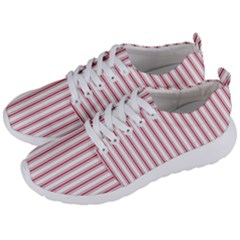 Mattress Ticking Wide Striped Pattern In Usa Flag Red And White Men s Lightweight Sports Shoes by PodArtist