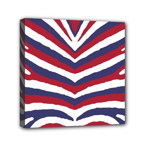Us United States Red White And Blue American Zebra Strip Mini Canvas 6  X 6  by PodArtist
