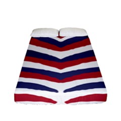 Us United States Red White And Blue American Zebra Strip Fitted Sheet (full/ Double Size) by PodArtist