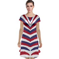 Us United States Red White And Blue American Zebra Strip Cap Sleeve Nightdress by PodArtist