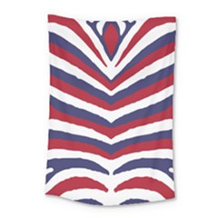 Us United States Red White And Blue American Zebra Strip Small Tapestry by PodArtist